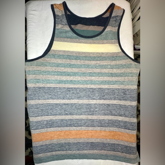 Levi’s Men’s Large Sleeveless Summer Muscle Shirt Tank Top Orange Gray Blue - Picture 1 of 4